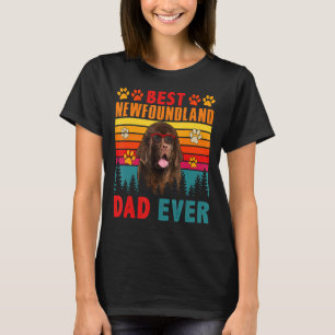 Vintage Retro Best Newfoundland Dad Ever Cute Dog T-Shirt