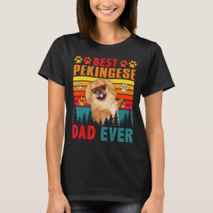 Vintage Retro Best Pekingese Dad Ever Cute Dog Sun T-Shirt