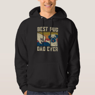 Vintage Retro Best Pug Dad Ever Cool Pug Daddy Fat Hoodie