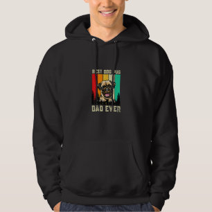 Vintage Retro Best Pug Dad Ever Dog Father's Day Hoodie