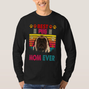 Vintage Retro Best Pug Mom Ever Cute Dog Headband T-Shirt