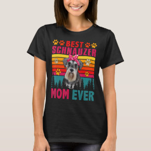 Vintage Retro Best Schnauzer Mum Ever Cute Dog Hea T-Shirt