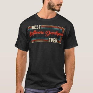 Vintage Retro Best Software Developer Ever Worlds  T-Shirt