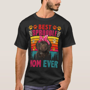 Vintage Retro Best Sproodle Mum Ever Cute Dog Head T-Shirt