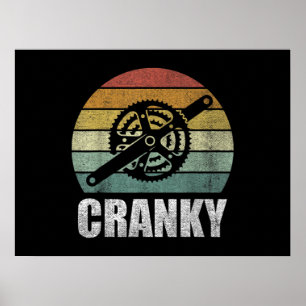 Vintage Retro Bicycle Cranky Gifts For Cycling Poster