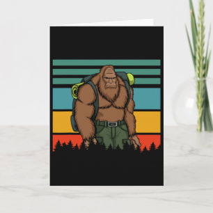 Vintage Retro Bigfoot Costume Hiking Matching Fami Card