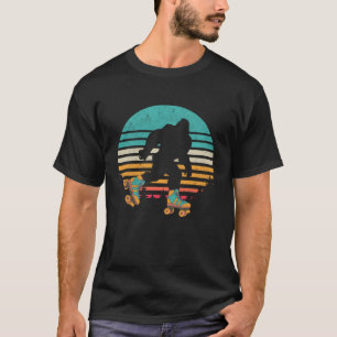 Vintage Retro Bigfoot Roller Skating Sunset 80s 90 T-Shirt