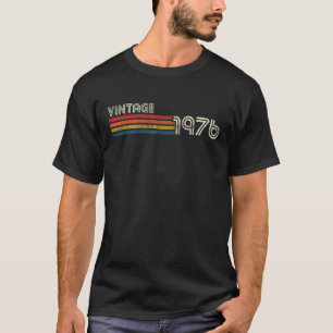 Vintage Retro Birthday 1976 Chest Stripe Birthday T-Shirt