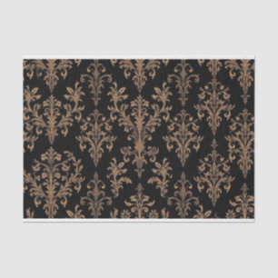 Vintage Retro Black and Gold toile de jouy Tissue Paper