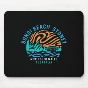 Vintage Retro Bondi Beach Sydney Australia Surfer Mouse Pad