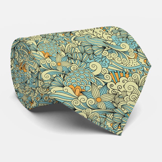Vintage Retro Botanical Floral Pattern Tie (Creator Uploaded)