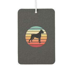 Vintage Retro Boxer Dog Sunset Silhouette Car Air Freshener