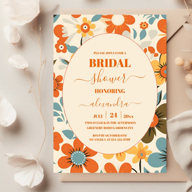 Vintage Retro Bridal Shower Invitation (Creator Uploaded)