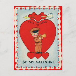Vintage Retro Bugler Valentine Card
