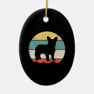 Vintage Retro Bulldog Gift For Dog Dad Dog Mum Ceramic Ornament