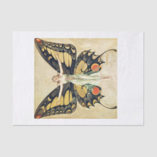 Vintage Retro Butterfly Pinup Girl Tissue Paper