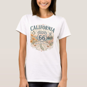 Vintage Retro California Mother Road Shoreline T-Shirt