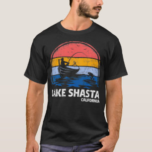 Vintage Retro California Shasta Lake Summer Fishin T-Shirt