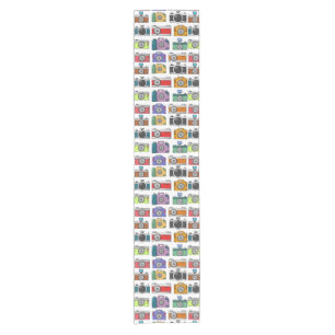 Vintage Retro Cameras Short Table Runner