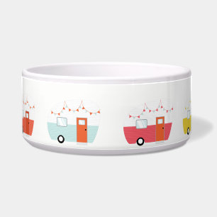 Vintage Retro Camper Trailer Pet Bowl