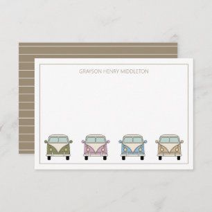 Vintage Retro Camper Vans Personalised Card