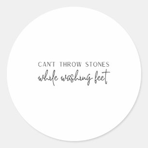Vintage Retro Can't Throw Stones While Washing Fee Classic Round Sticker