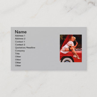 Vintage Retro Car Mechanic Pinup Girl Business Card