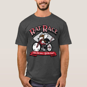 Vintage Retro Cartoon Motorcycle "Rat Race" T-Shirt