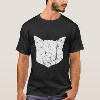Vintage Retro Cat Face Outline T-Shirt