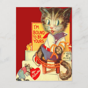 Vintage Retro Cat Kidnapped Valentine Card