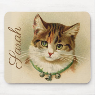 Vintage/Retro Cat Personnalised Mouse Pad