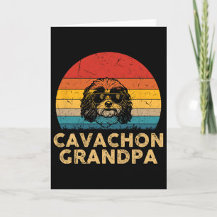 Vintage Retro Cavachon Grandpa Dog Lover Paw Dad F Card