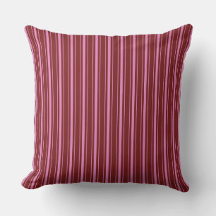 Vintage Retro Cerise & Fuchsia Ticking Striped Cushion
