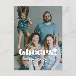 Vintage retro Cheers to 2025 New Year's photo Postcard