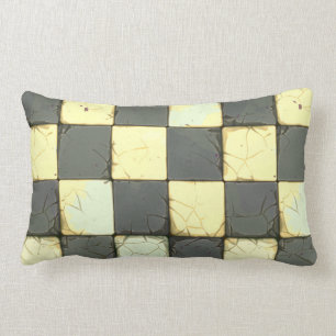 Vintage Retro Chequerboard Tile Lumbar Cushion