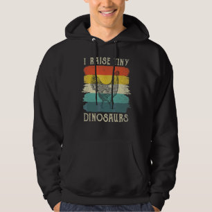 Vintage Retro Chicken I Raise Tiny Dinosaurs Hoodie