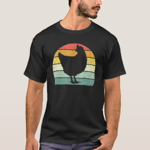 Vintage Retro Chicken Silhouette Animal Lovers Far T-Shirt