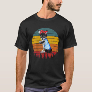 Vintage Retro Chihuahua Dog Tattoo I Love Mum Moth T-Shirt