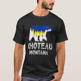 Vintage Retro Choteau Montana Grizzly Bear Mt Vaca T-Shirt