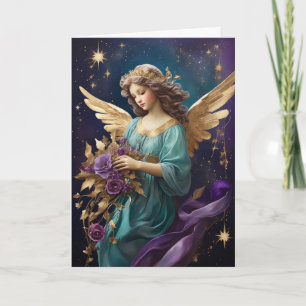 Vintage Retro Christmas Angel Art Card