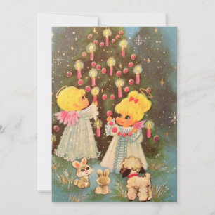 Vintage Retro Christmas Angels Holiday
