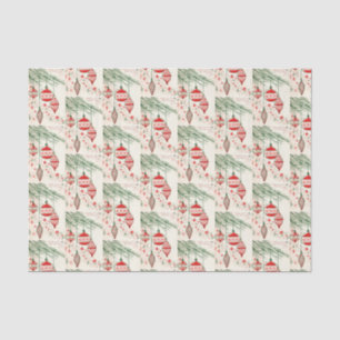 Vintage retro Christmas bulb pattern party wrap Tissue Paper