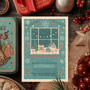 Vintage Retro Christmas Cookie Swap Invitation