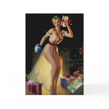 Vintage Retro Christmas Eve Pinup girl