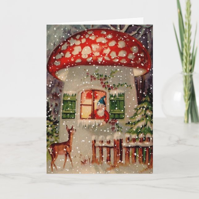 Vintage Retro Christmas Greeting Card (Front)