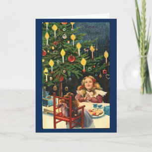 Vintage Retro Christmas Holiday Personalised Card