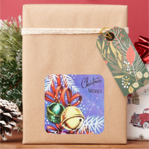 Vintage retro Christmas Holiday stickers