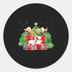 Vintage Retro Christmas Holiday White Movie 1954 8 Classic Round Sticker
