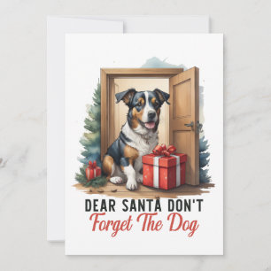 Vintage Retro Christmas Pet Dog Cute Puppy Holiday Card