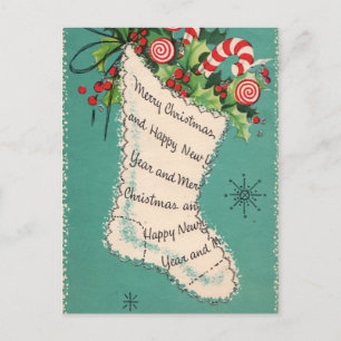 Vintage Retro Christmas Postcard